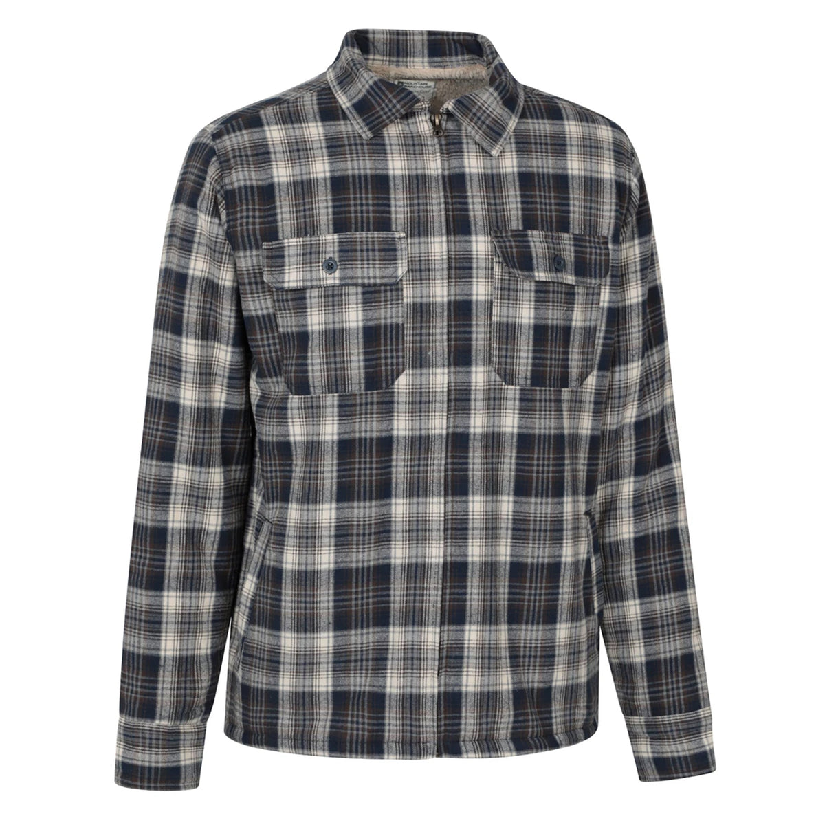 Blue - Side - Mountain Warehouse Mens Stream II Flannel Lined Shirt