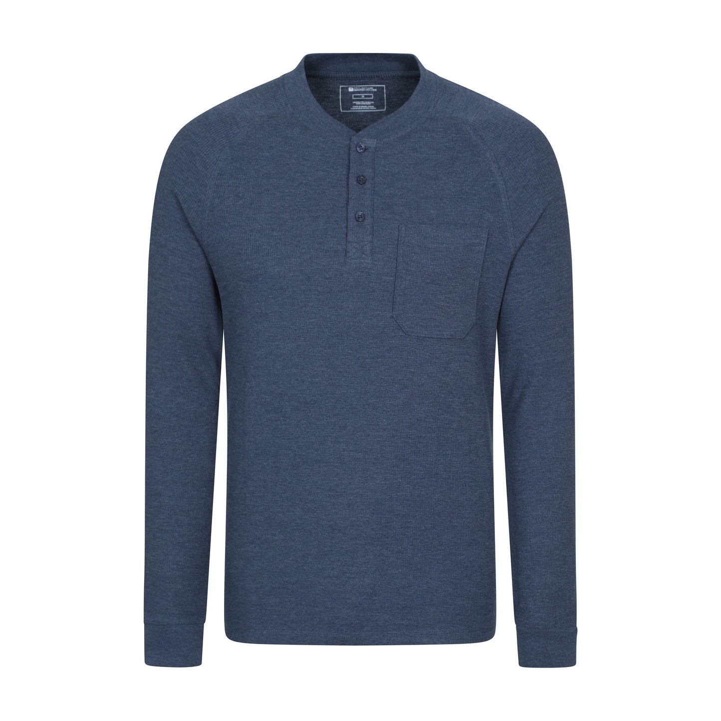 Navy - Front - Mountain Warehouse Mens Selby Waffle Henley T-Shirt