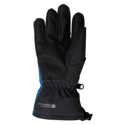 Blue-Black - Back - Mountain Warehouse Childrens-Kids Extreme Waterproof Ski Gloves