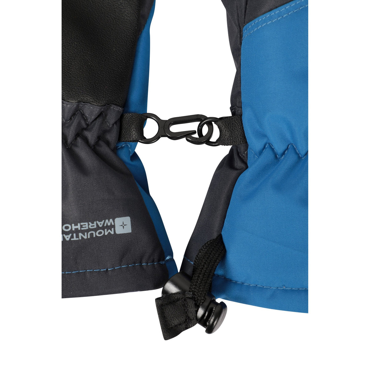 Blue-Black - Close up - Mountain Warehouse Childrens-Kids Extreme Waterproof Ski Gloves