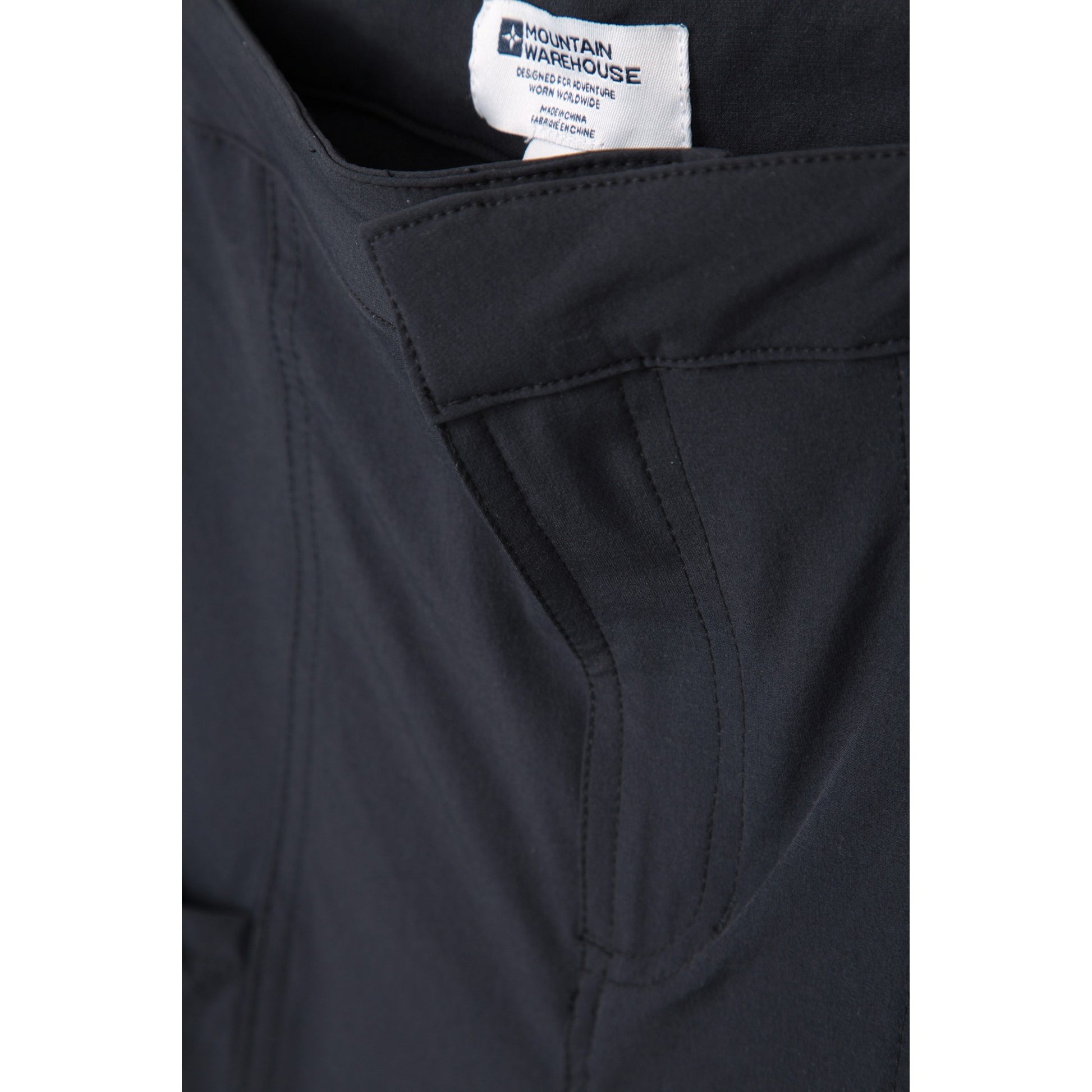 Black - Pack Shot - Mountain Warehouse Womens-Ladies Short Kesugi Stretch Slim Hiking Trousers