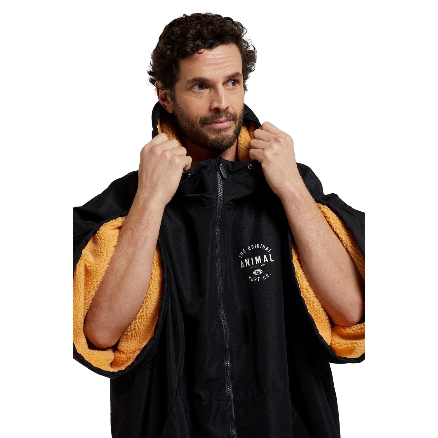 Navy - Side - Animal Mens Recycled Waterproof Parka