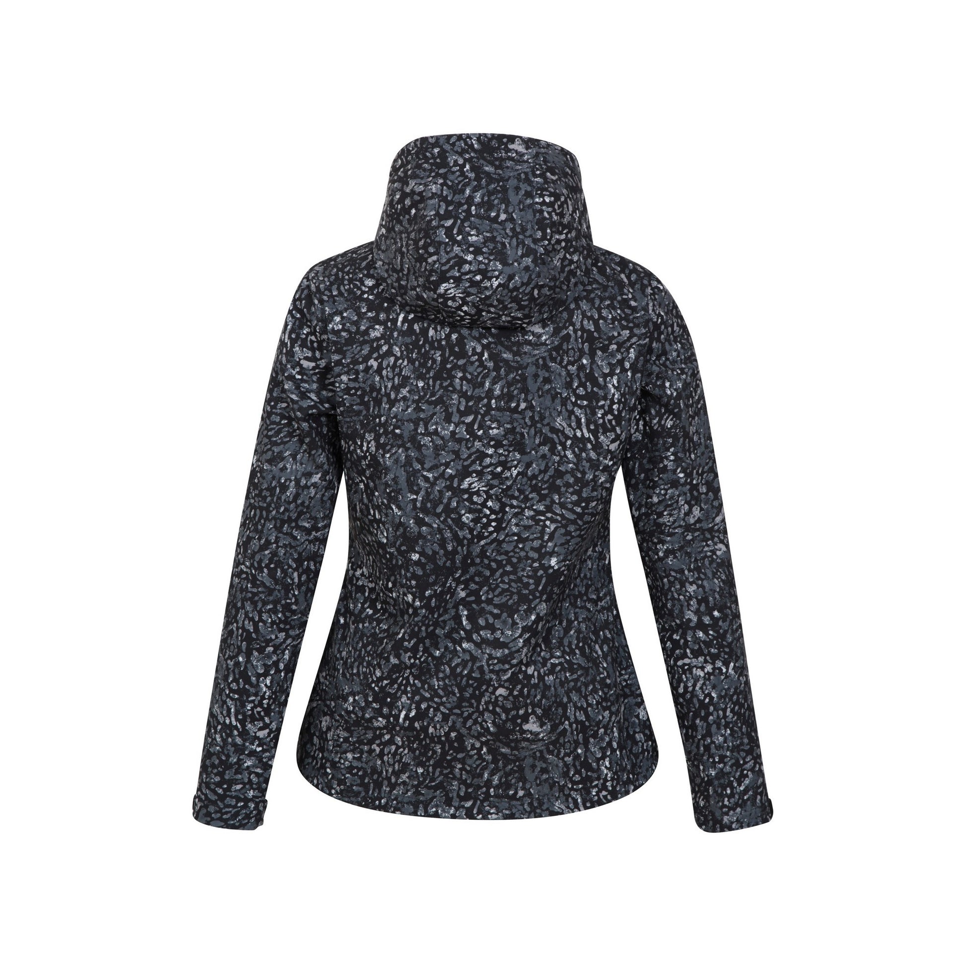 Black - Back - Mountain Warehouse Womens-Ladies Exodus Animal Print Water Resistant Soft Shell Jacket