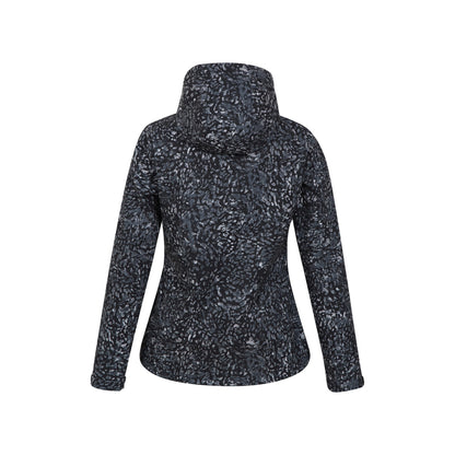 Black - Back - Mountain Warehouse Womens-Ladies Exodus Animal Print Water Resistant Soft Shell Jacket