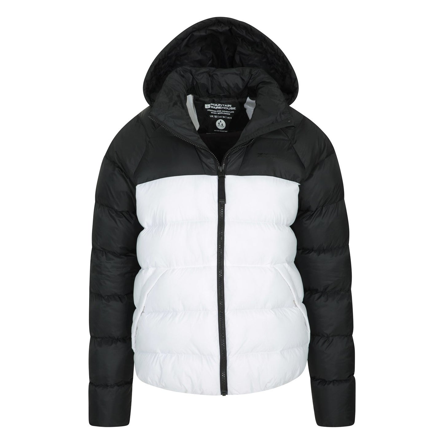 White-Black - Pack Shot - Mountain Warehouse Womens-Ladies Charge Padded Bomber Jacket