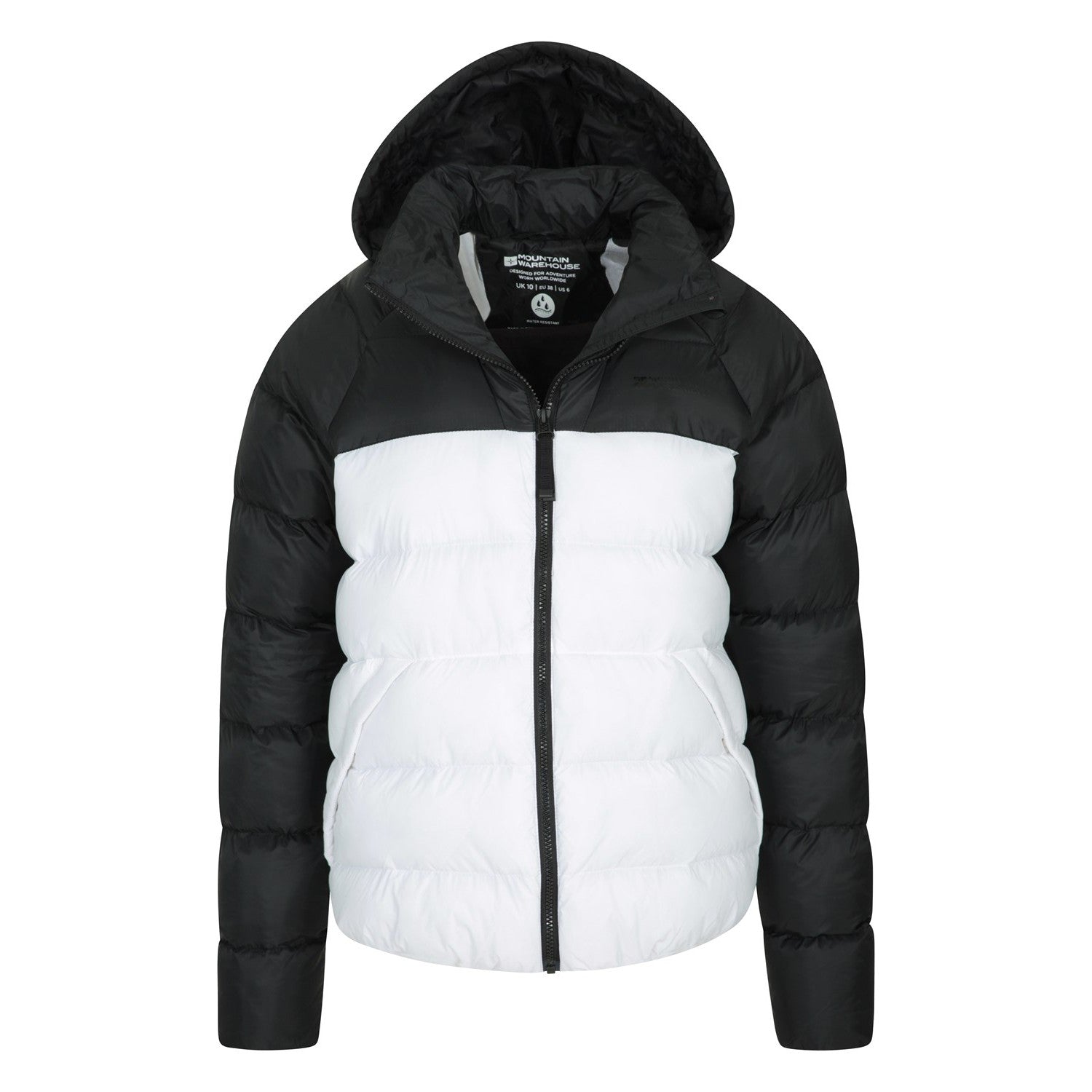 White-Black - Pack Shot - Mountain Warehouse Womens-Ladies Charge Padded Bomber Jacket