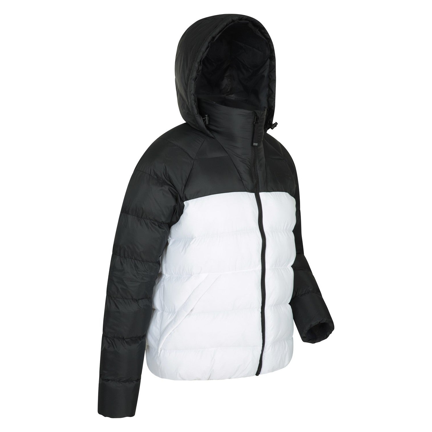 White-Black - Side - Mountain Warehouse Womens-Ladies Charge Padded Bomber Jacket