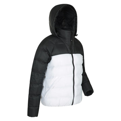 White-Black - Side - Mountain Warehouse Womens-Ladies Charge Padded Bomber Jacket