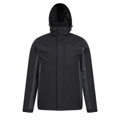 Grey - Front - Mountain Warehouse Mens Thunderstorm 3 in 1 Waterproof Jacket