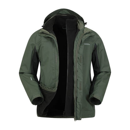 Khaki - Side - Mountain Warehouse Mens Thunderstorm 3 in 1 Waterproof Jacket