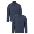 Black - Close up - Mountain Warehouse Mens Camber II Fleece Top (Pack of 2)