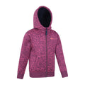 Dark Pink - Side - Mountain Warehouse Childrens-Kids Nevis Faux Fur Lined Hoodie