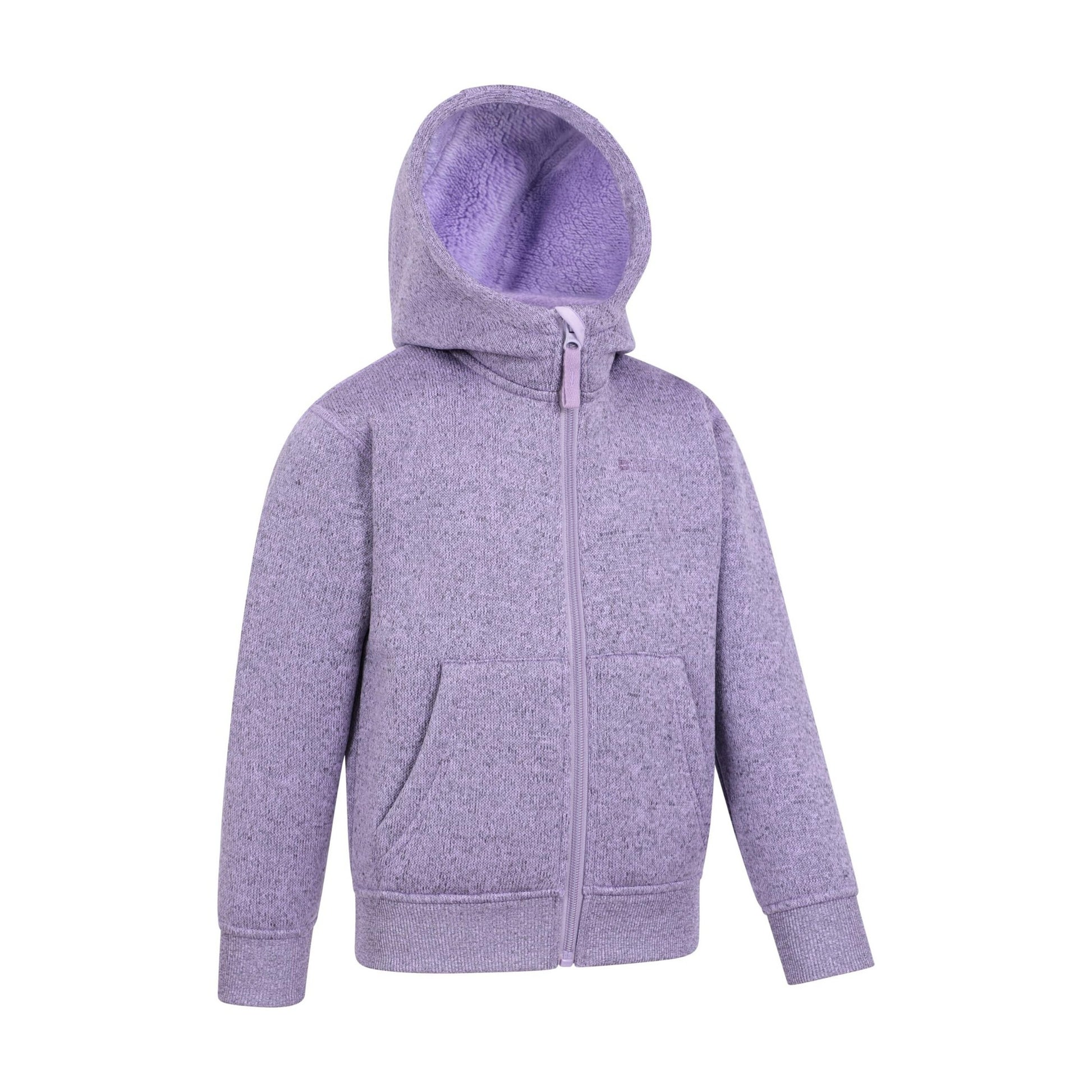 Lilac - Side - Mountain Warehouse Childrens-Kids Nevis Faux Fur Lined Hoodie