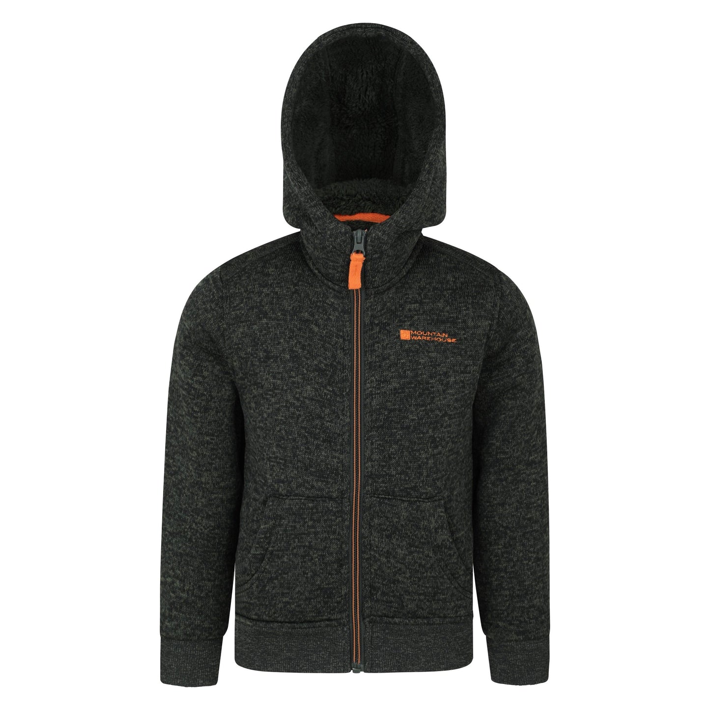 Green - Front - Mountain Warehouse Childrens-Kids Nevis Faux Fur Lined Hoodie