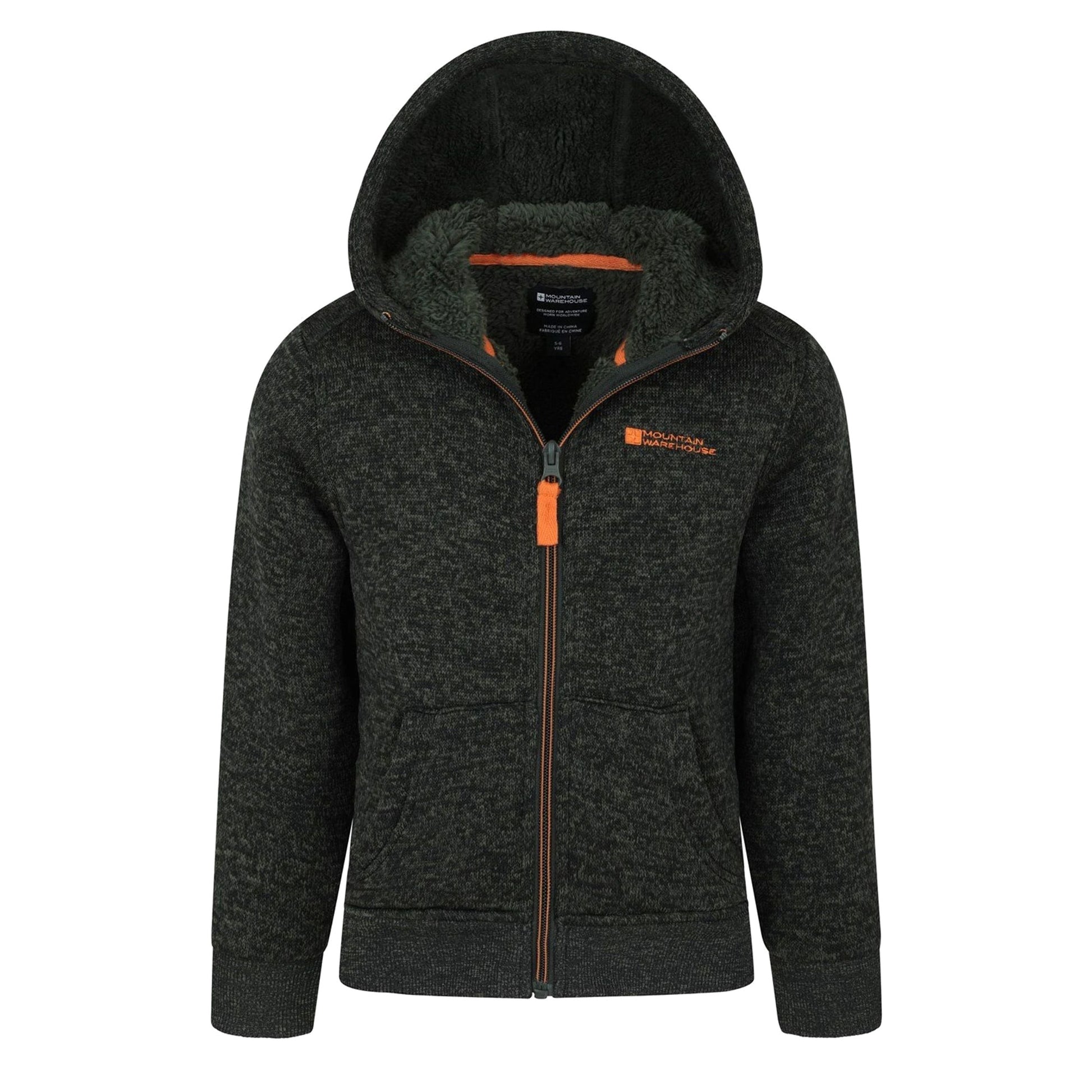 Green - Side - Mountain Warehouse Childrens-Kids Nevis Faux Fur Lined Hoodie