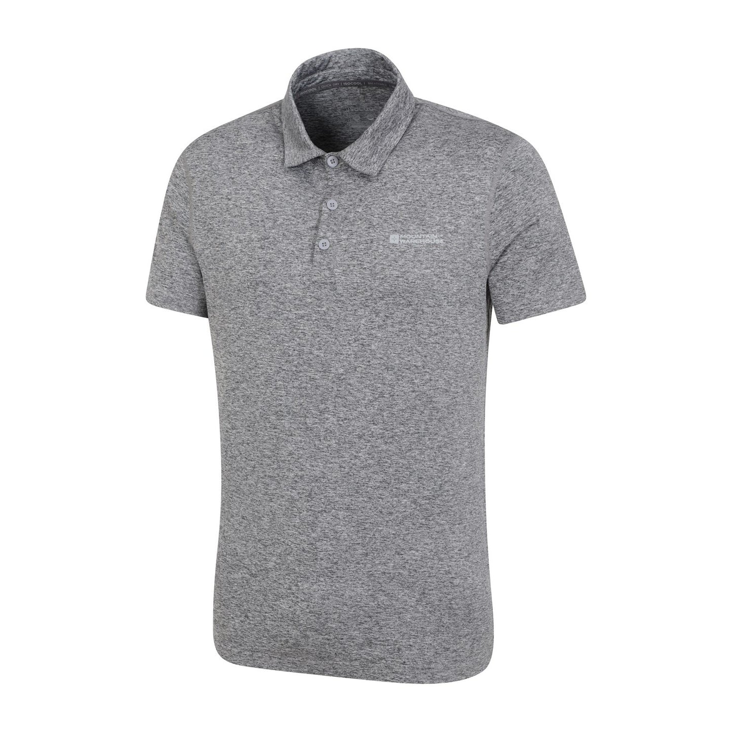Grey - Side - Mountain Warehouse Mens Deuce IsoCool Polo Shirt
