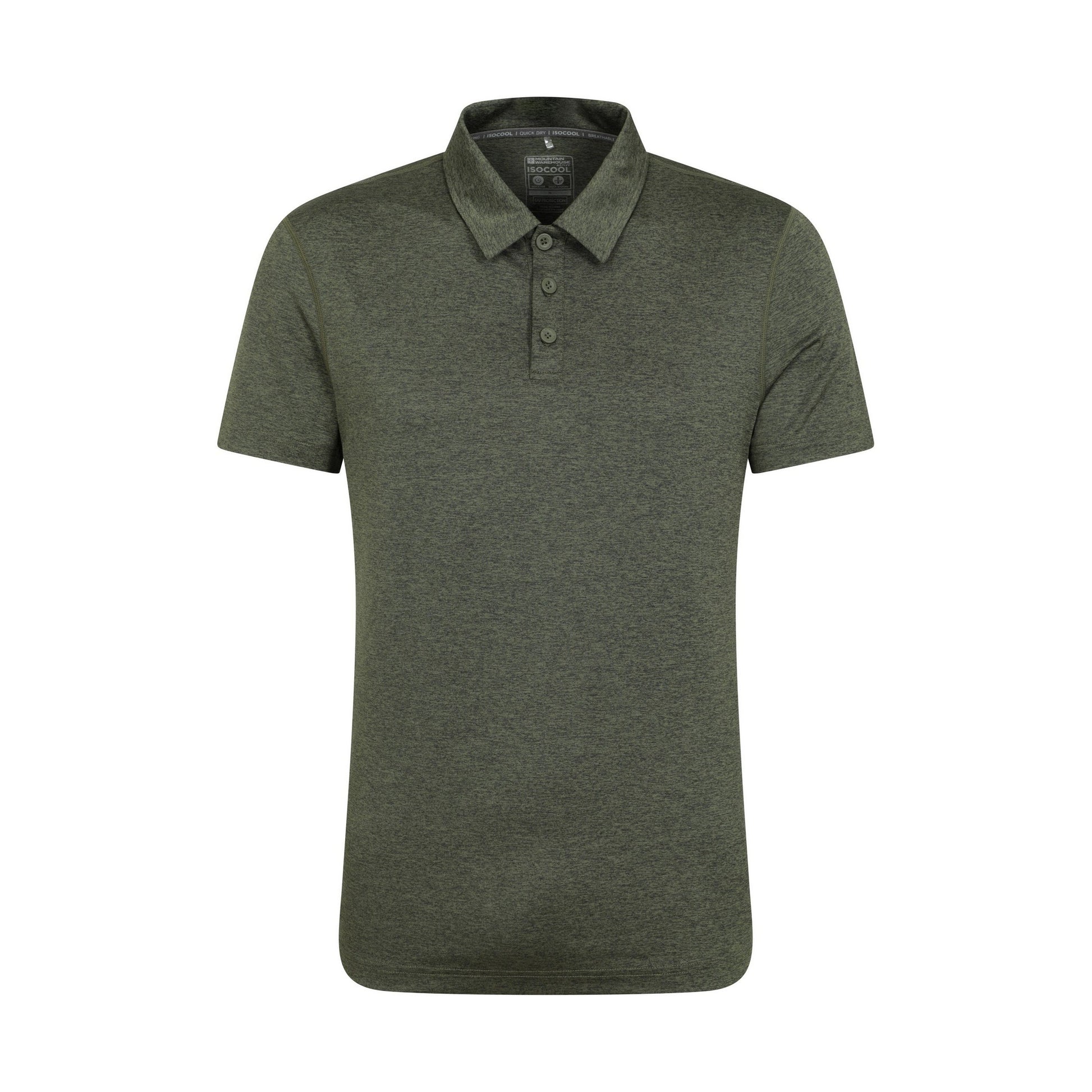 Dark Khaki - Front - Mountain Warehouse Mens Deuce IsoCool Polo Shirt