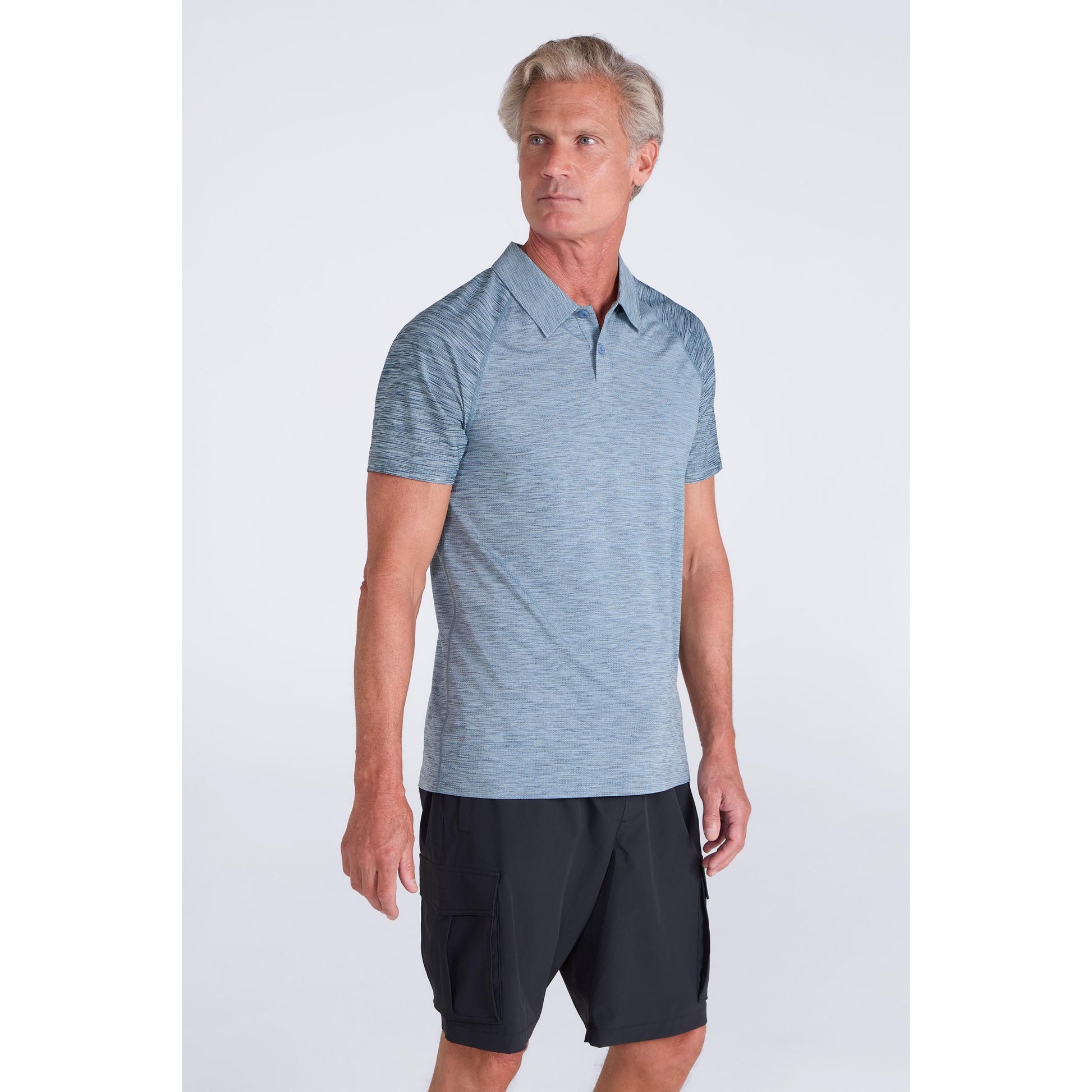 Blue - Front - Mountain Warehouse Mens Deuce IsoCool Polo Shirt