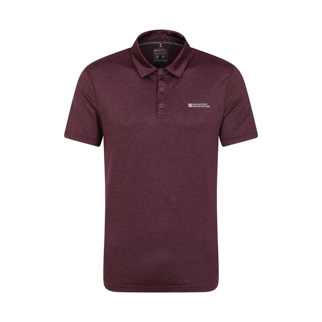 Dusky Wine - Front - Mountain Warehouse Mens Deuce IsoCool Polo Shirt