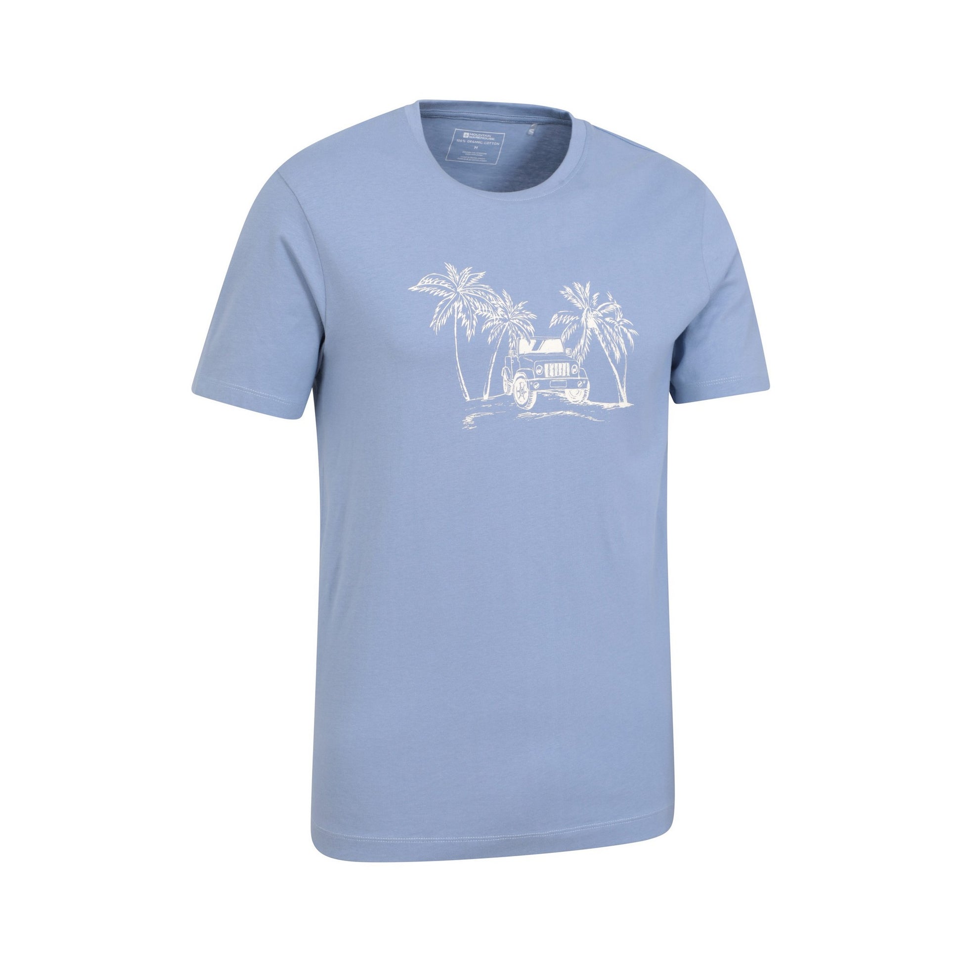 Blue - Side - Mountain Warehouse Mens Ocean Drive Organic T-Shirt