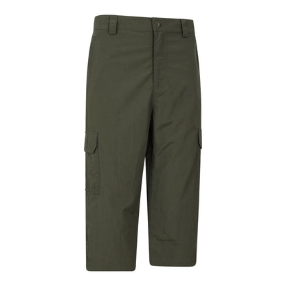 Khaki Green - Side - Mountain Warehouse Mens Explore 3-4 Shorts