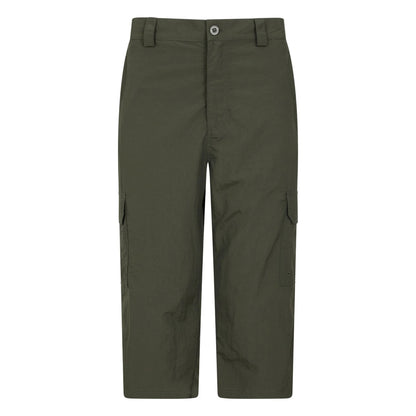 Khaki Green - Front - Mountain Warehouse Mens Explore 3-4 Shorts