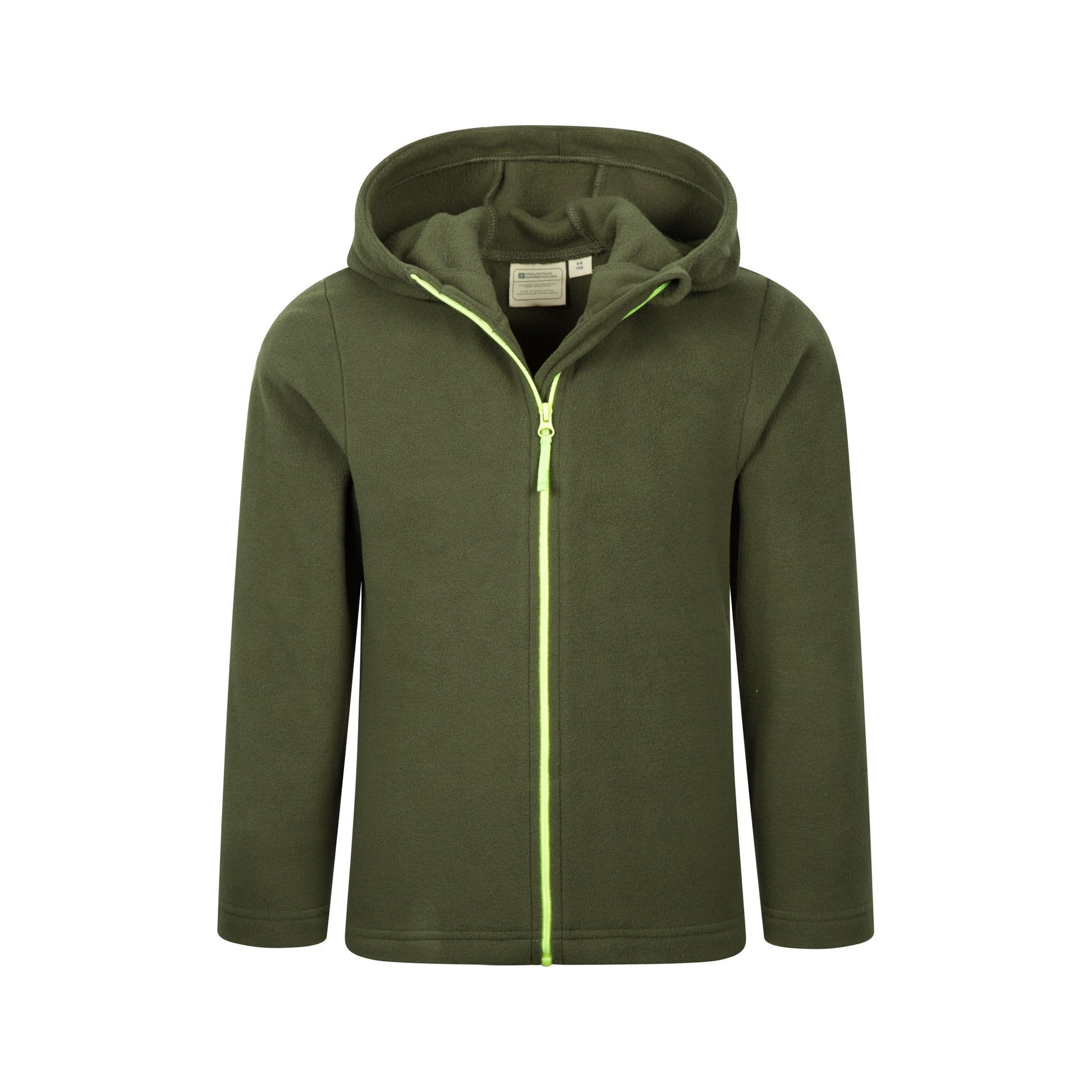 Khaki Green - Pack Shot - Mountain Warehouse Childrens-Kids Camber Full Zip Hoodie