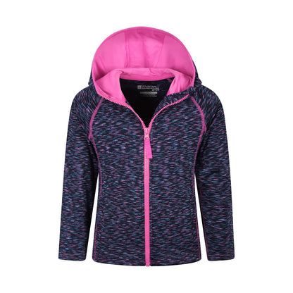 Indigo - Pack Shot - Mountain Warehouse Childrens-Kids Kayleigh II Stripe Full Zip Hoodie