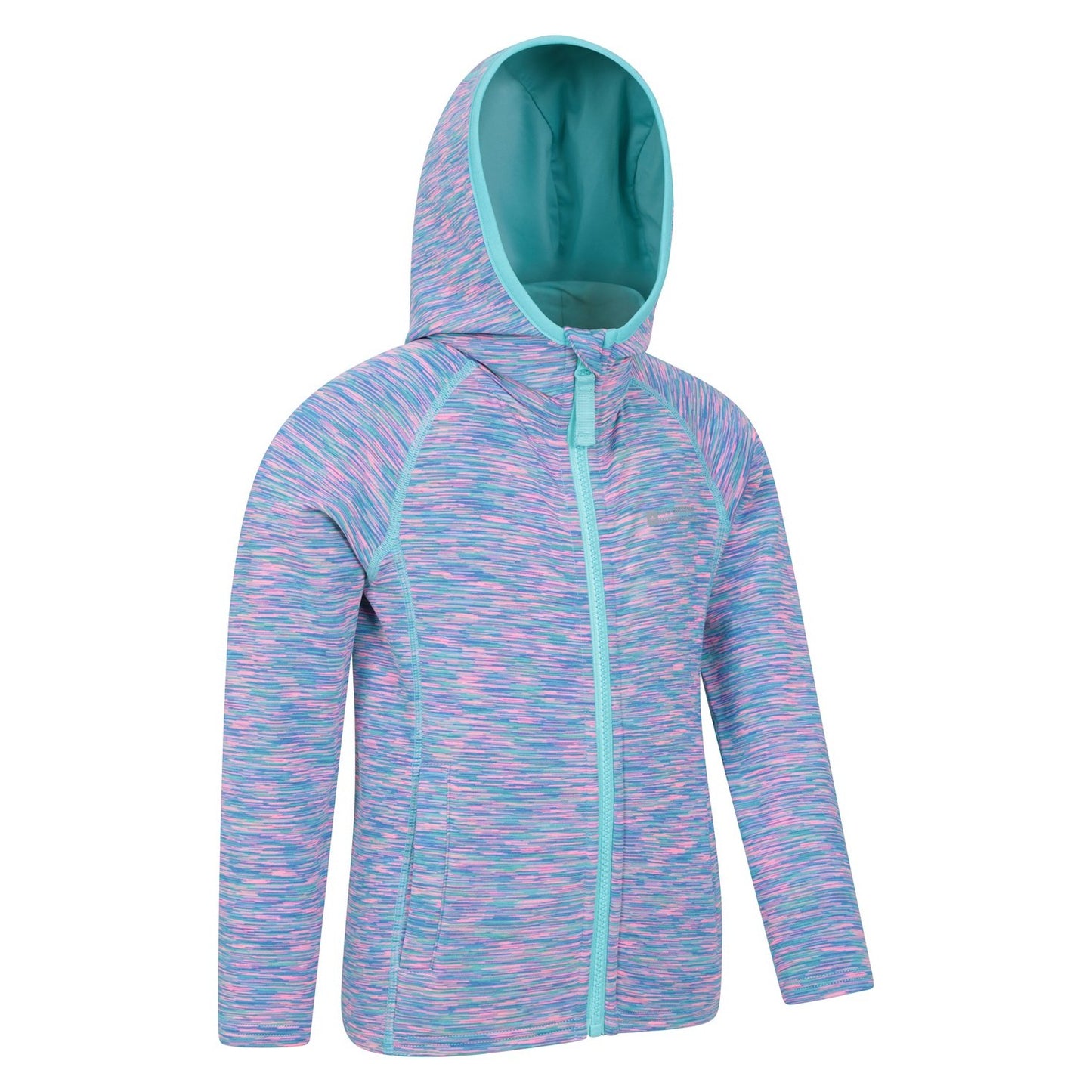 Blue - Side - Mountain Warehouse Childrens-Kids Kayleigh II Stripe Full Zip Hoodie