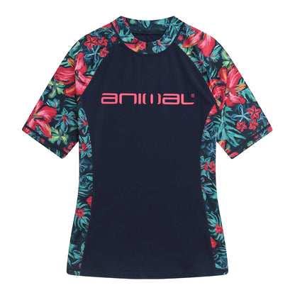 Red - Front - Animal Womens-Ladies Lucie Recycled Rash Top