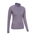 Dusky Purple - Side - Mountain Warehouse Womens-Ladies Merino Wool Zip Neck Thermal Top