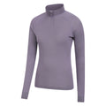Dusky Purple - Lifestyle - Mountain Warehouse Womens-Ladies Merino Wool Zip Neck Thermal Top