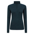 Teal - Front - Mountain Warehouse Womens-Ladies Merino Wool Zip Neck Thermal Top