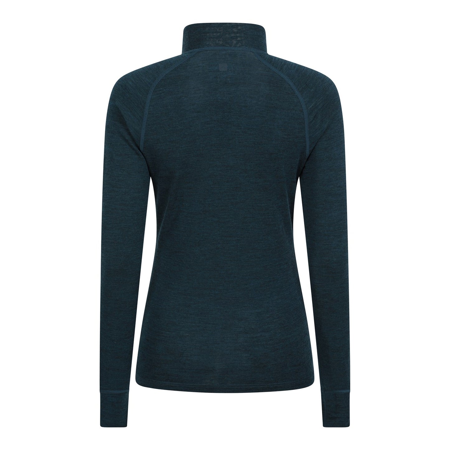 Teal - Back - Mountain Warehouse Womens-Ladies Merino Wool Zip Neck Thermal Top