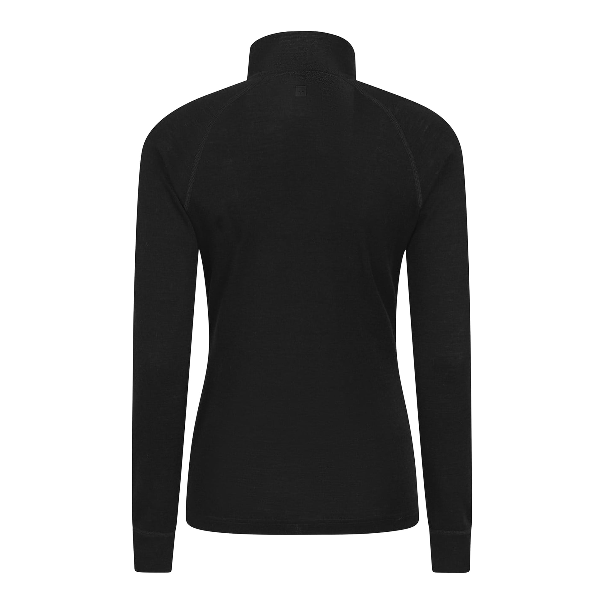 Black - Back - Mountain Warehouse Womens-Ladies Merino Wool Zip Neck Thermal Top