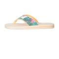 Beige-Green - Lifestyle - Animal Womens-Ladies Swish Floral Recycled Flip Flops