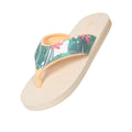 Beige-Green - Pack Shot - Animal Womens-Ladies Swish Floral Recycled Flip Flops