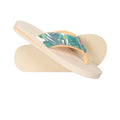 Beige-Green - Front - Animal Womens-Ladies Swish Floral Recycled Flip Flops