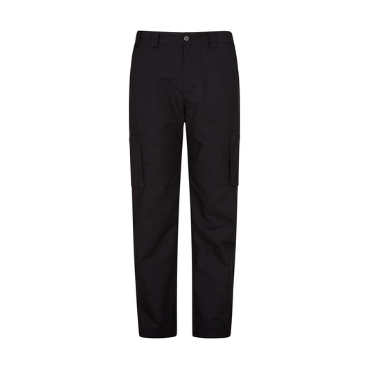 Black - Front - Mountain Warehouse Mens Trek Stretch Long Winter Hiking Trousers