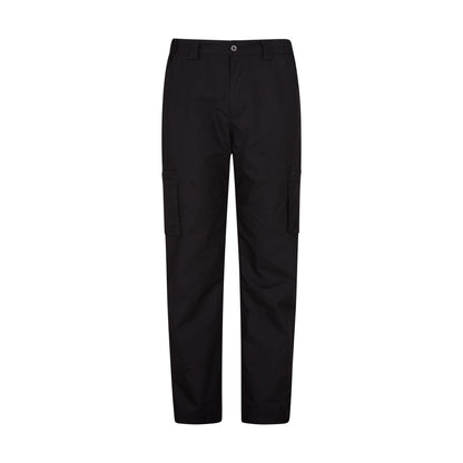 Black - Front - Mountain Warehouse Mens Trek Stretch Long Winter Hiking Trousers