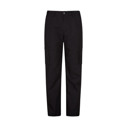 Black - Front - Mountain Warehouse Mens Trek Stretch Long Winter Hiking Trousers