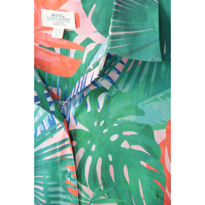 Orange-Green - Close up - Mountain Warehouse Womens-Ladies Vienna Leaf Print Shirt Dress