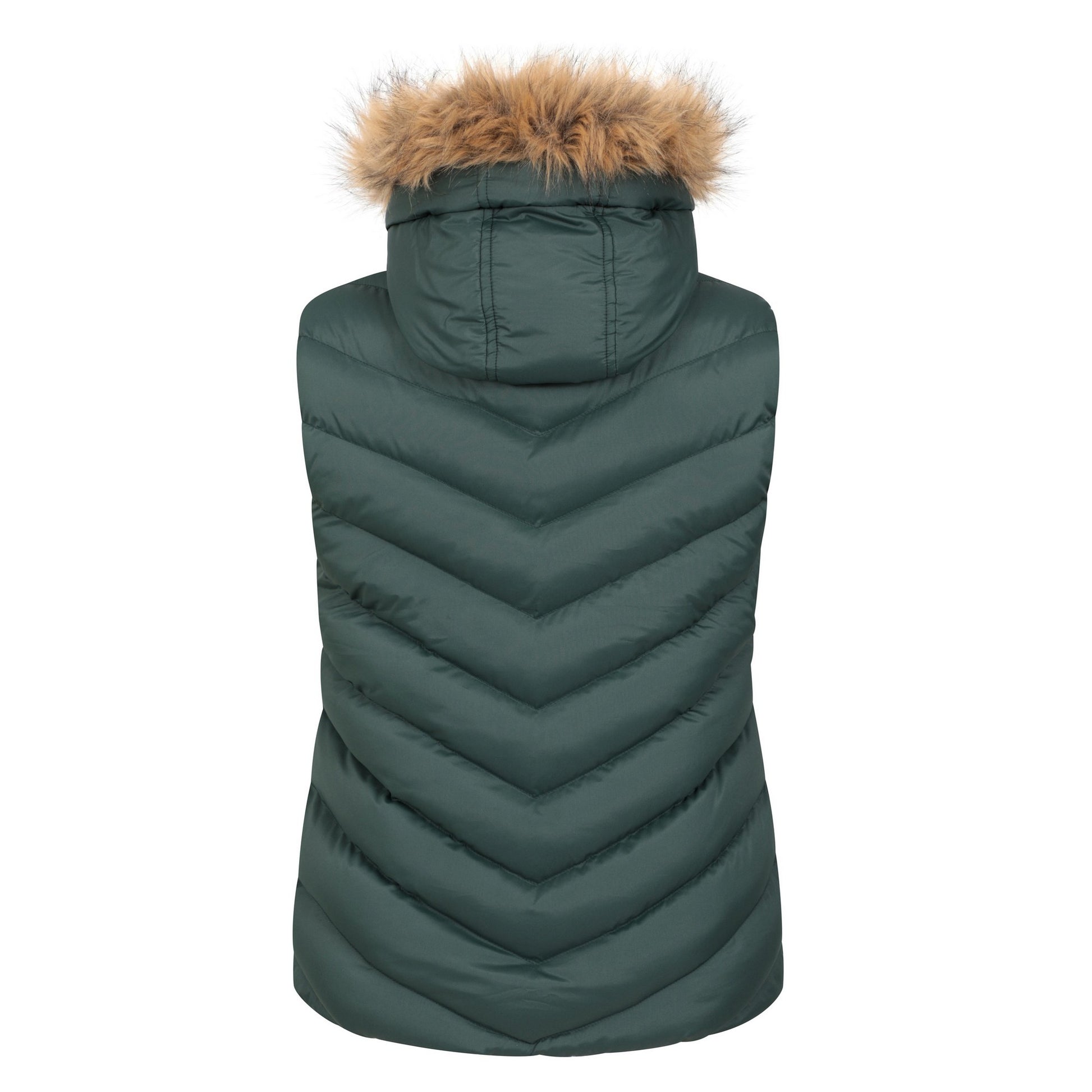 Green - Back - Mountain Warehouse Womens-Ladies Dakota Quilted Faux Fur Gilet