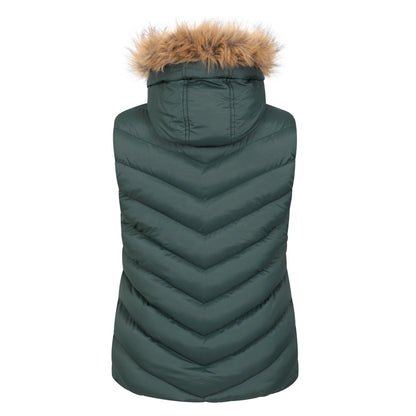 Green - Back - Mountain Warehouse Womens-Ladies Dakota Quilted Faux Fur Gilet