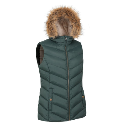 Green - Lifestyle - Mountain Warehouse Womens-Ladies Dakota Quilted Faux Fur Gilet
