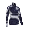 Navy - Side - Mountain Warehouse Womens-Ladies Camber Striped Half Zip Fleece Top