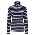 Navy - Front - Mountain Warehouse Womens-Ladies Camber Striped Half Zip Fleece Top