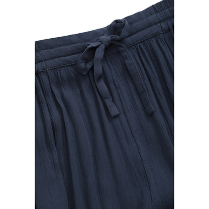 Navy - Side - Animal Womens-Ladies Ria Textured Beach Trousers