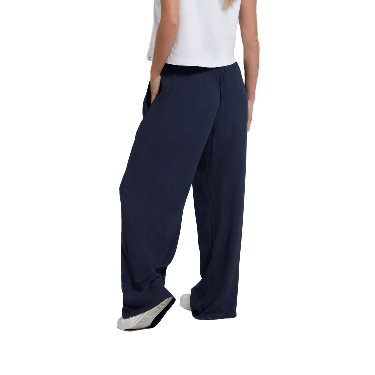 Navy - Lifestyle - Animal Womens-Ladies Ria Textured Beach Trousers