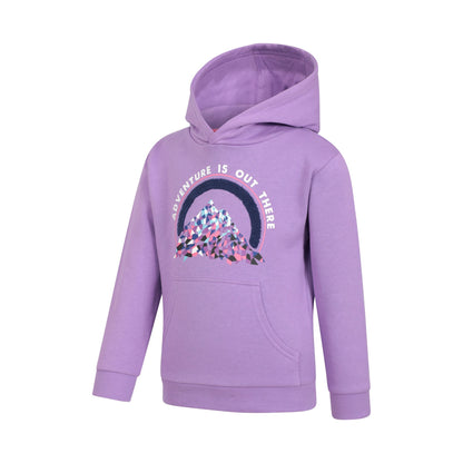 Purple - Side - Mountain Warehouse Childrens-Kids Adventure Is Out There Organic Hoodie